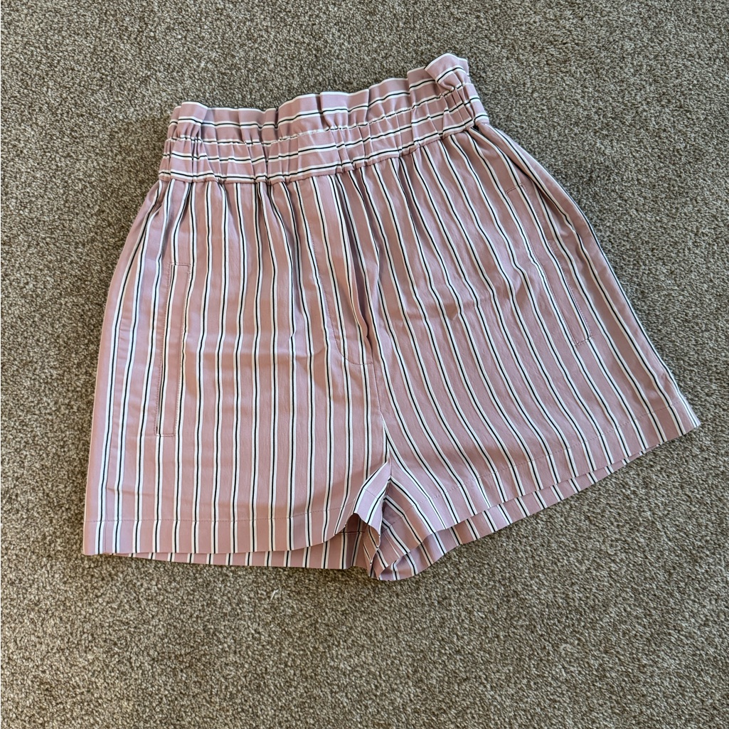 Tibi Paperbag Striped Shorts - Xs